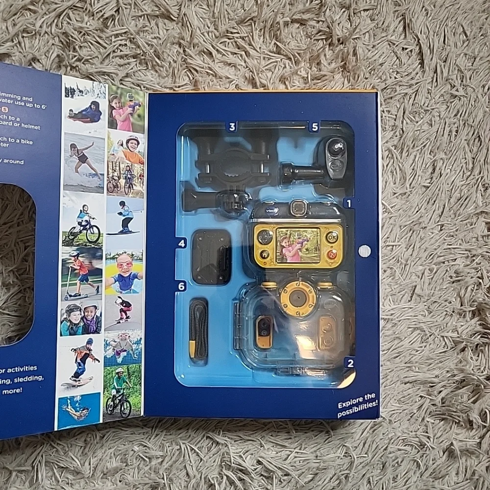 Vtech Kidizoom Action Cam 180° Camera All Weather Waterproof Case & Mounts New